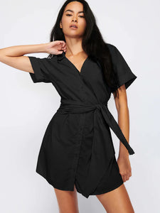 Nida Wrapped Button Up Dress
