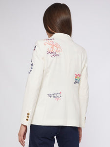 Harlow Embroidery White Jacket