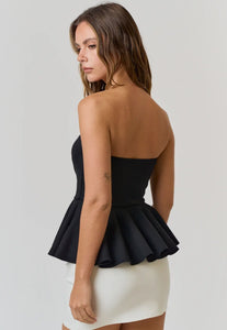 Pure Peplum Tube Top