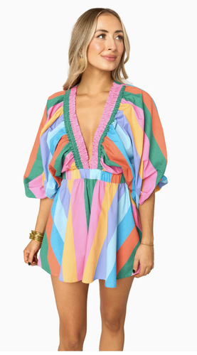 Palm Beach Plunge Neck Romper