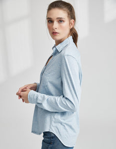 Button Down Shirt- Oxford Blue Melange
