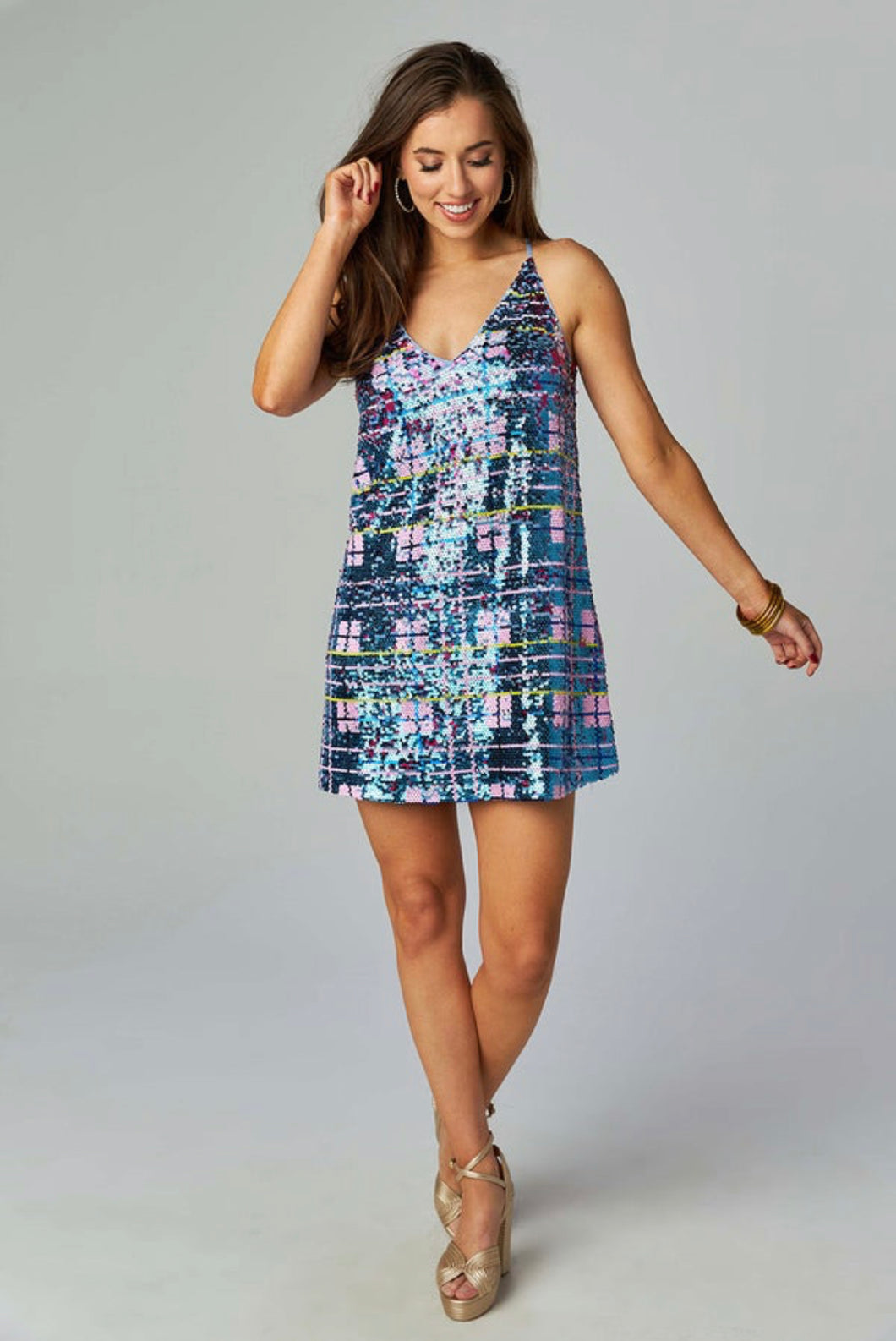 Cleo Sequin Party Dress - Blue